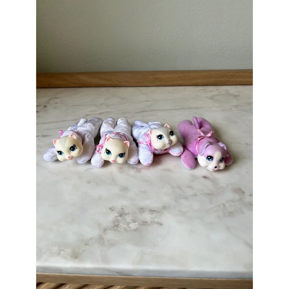 Puppy Kitty Surprise Babies Pink Purple White Replacement Kittens and 1 Puppy